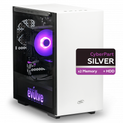 Комп'ютер EVOLVE CyberPart Silver H+ (EVCP-SHI1010N166-16S240H1TWh) White / Intel Core i3-10100F (3.6–4.3 ГГц), 4 ядра / GTX 1660 / 16 ГБ (DDR4) / 240 ГБ (SSD) / 1000 ГБ (HDD)