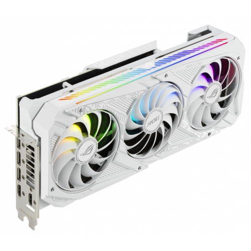 Photo Video Graphic Card Asus ROG GeForce RTX 3080 STRIX OC White 10240MB (ROG-STRIX-RTX3080-O10G-WHITE FR) Factory Recertified