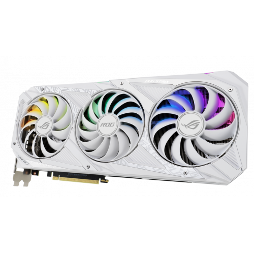 Photo Video Graphic Card Asus ROG GeForce RTX 3080 STRIX OC White 10240MB (ROG-STRIX-RTX3080-O10G-WHITE FR) Factory Recertified