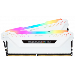 Фото ОЗУ Corsair DDR4 16GB (2x8GB) 3600Mhz Vengeance RGB Pro White (CMW16GX4M2D3600C18W)