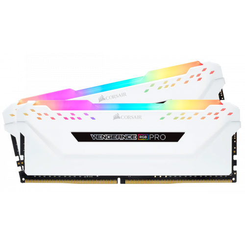 Фото ОЗП Corsair DDR4 16GB (2x8GB) 3600Mhz Vengeance RGB Pro White (CMW16GX4M2D3600C18W)