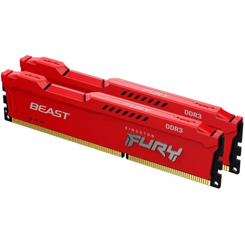 Продати ОЗП Kingston DDR3 16GB (2x8GB) 1600Mhz FURY Beast Red (KF316C10BRK2/16) за Trade-In у інтернет-магазині Телемарт - Київ, Дніпро, Україна фото