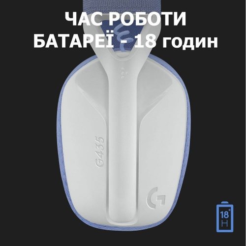 Наушники Logitech G435 Lightspeed (981-001074) White/Lilac купить в Украине: Киев, Днепр, Харьков, Одесса  | Низкая цена, отзывы, характеристики от TELEMART фото