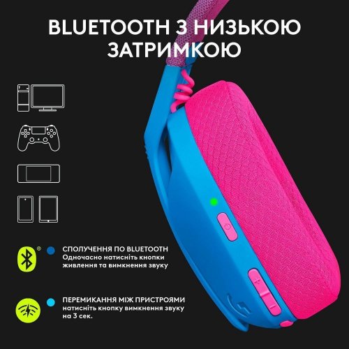 Фото Навушники Logitech G435 Lightspeed (981-001062) Blue/Raspberry