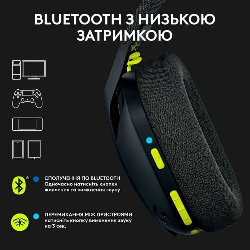Купить Наушники Logitech G435 Lightspeed (981-001050) Black/Yellow - цена в Харькове, Киеве, Днепре, Одессе
в интернет-магазине Telemart фото
