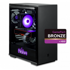 Компьютер EVOLVE GamePart Bronze H+ (EVGP-BH560XA670XT-32S500H1TBK) Black / AMD Ryzen 5 5600X (3.7-4.6), 6 ядер / RX 6700 XT / 32 ГБ (DDR4) / 500 ГБ (SSD) / 1000 ГБ (HDD)