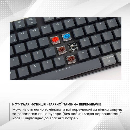 Купити Клавіатура Keychron K3 84 keys White LED Low Profile Optical Blue Hot-Swap (K3D2) Black - ціна в Києві, Львові, Вінниці, Хмельницькому, Франківську, Україні | інтернет-магазин TELEMART.UA фото