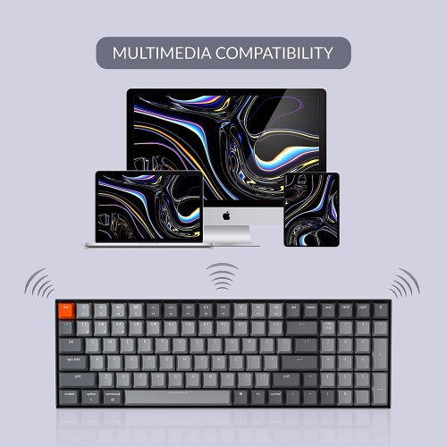 Клавіатура Keychron K4 100 keys RGB Aluminum Frame Gateron Brown (K4C3) Black купити в Україні: Київ, Львів, Хмельницький, Тернопіль, Івано-Франківськ | Низька ціна, відгуки, характеристики від TELEMART фото