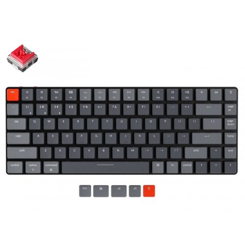 Клавіатура Keychron K3 84 keys White LED Low Profile Gateron Red (K3A1) Black купити в Україні: Київ, Львів, Хмельницький, Тернопіль, Івано-Франківськ | Низька ціна, відгуки, характеристики від TELEMART фото