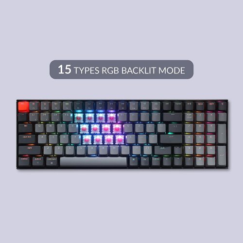 Клавіатура Keychron K4 100 keys RGB Aluminum Frame Gateron Brown Hot-Swap (K4J3) Black купити в Україні: Київ, Львів, Хмельницький, Тернопіль, Івано-Франківськ | Низька ціна, відгуки, характеристики від TELEMART фото