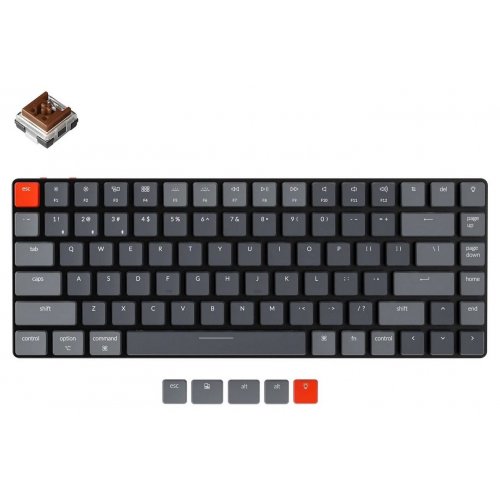 Клавиатура Keychron K3 84 keys White LED Low Profile Gateron Brown (K3A3) Black купить в Украине: Киев, Днепр, Харьков, Одесса  | Низкая цена, отзывы, характеристики от TELEMART фото