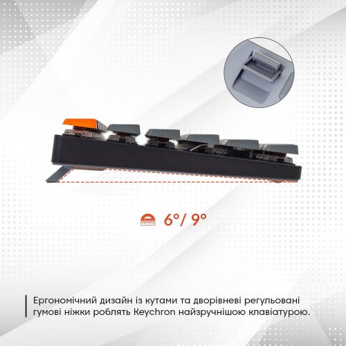 Клавиатура Keychron K3 84 keys White LED Low Profile Gateron Brown (K3A3) Black купить в Украине: Киев, Днепр, Харьков, Одесса  | Низкая цена, отзывы, характеристики от TELEMART фото