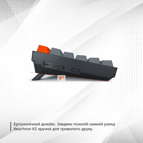 Клавиатура Keychron K2 84 keys White LED Gateron Brown (K2C3) Black купить в Украине: Киев, Днепр, Харьков, Одесса  | Низкая цена, отзывы, характеристики от TELEMART фото