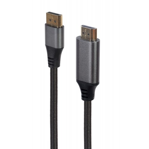 Купить Кабель Cablexpert DisplayPort-HDMI 1.8m 4K Premium Series (CC-DP-HDMI-4K-6) Gray - цена в Харькове, Киеве, Днепре, Одессе
в интернет-магазине Telemart фото