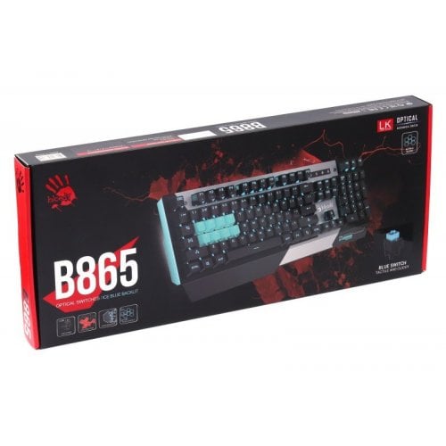 Купить Клавиатура A4Tech Bloody B865 Light Strike Red Switch Black - цена в Харькове, Киеве, Днепре, Одессе
в интернет-магазине Telemart фото
