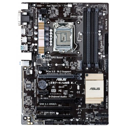 Продать Материнская плата Asus Z97-K/USB 3.1 (s1150, Intel Z97) по Trade-In интернет-магазине Телемарт - Киев, Днепр, Украина фото
