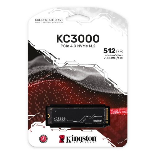 Photo SSD Drive Kingston KC3000 3D NAND TLC 512GB M.2 (2280 PCI-E) NVMe x4 (SKC3000S/512G)