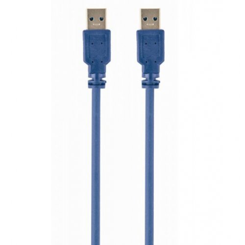 Купити Кабель Maxxter USB 3.0 AM-AM 0.5m (U-AMAM3-0.5m) Blue - ціна в Києві, Львові, Вінниці, Хмельницькому, Франківську, Україні | інтернет-магазин TELEMART.UA фото