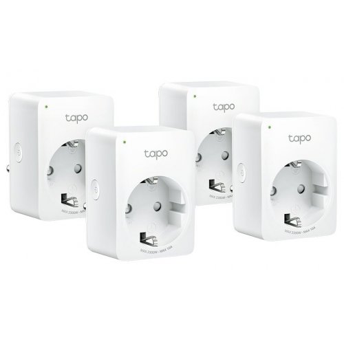 Купити Розетка TP-LINK Tapo P100 (4-pack) White - ціна в Києві, Львові, Вінниці, Хмельницькому, Франківську, Україні | інтернет-магазин TELEMART.UA фото