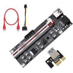 Фото Райзер T-Riser PCI-E 1x to 16x 60cm v.009s Plus 6-pin/Molex/SATA Black/Red