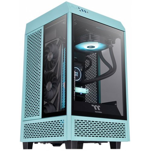 Продать Корпус Thermaltake The Tower 100 Tempered Glass без БП (CA-1R3-00SBWN-00) Turquoise по Trade-In интернет-магазине Телемарт - Киев, Днепр, Украина фото