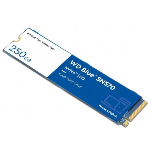 Купить SSD-диск Western Digital Blue SN570 250GB M.2 (2280 PCI-E) NVMe x4 (WDS250G3B0C) с проверкой совместимости: обзор, характеристики, цена в Киеве, Днепре, Одессе, Харькове, Украине | интернет-магазин TELEMART.UA фото