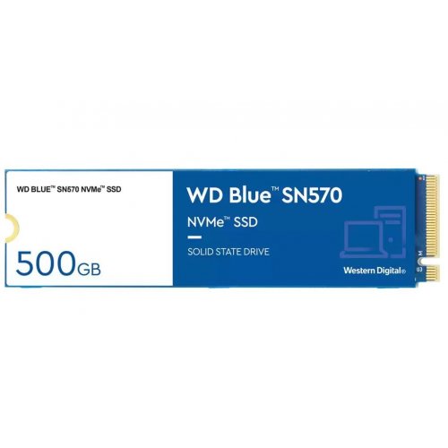 Купить SSD-диск Western Digital Blue SN570 500GB M.2 (2280 PCI-E) NVMe x4 (WDS500G3B0C) с проверкой совместимости: обзор, характеристики, цена в Киеве, Днепре, Одессе, Харькове, Украине | интернет-магазин TELEMART.UA фото