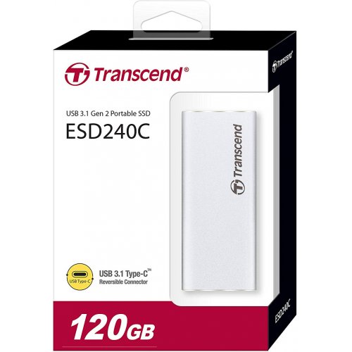 Photo SSD Drive Transcend ESD240C 3D NAND TLC 120GB USB Type-C (TS120GESD240C)