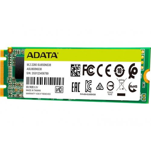 Продати SSD-диск ADATA Ultimate SU650 3D NAND TLC 512GB M.2 (2280 PCI-E) (ASU650NS38-512GT-C) за Trade-In у інтернет-магазині Телемарт - Київ, Дніпро, Україна фото