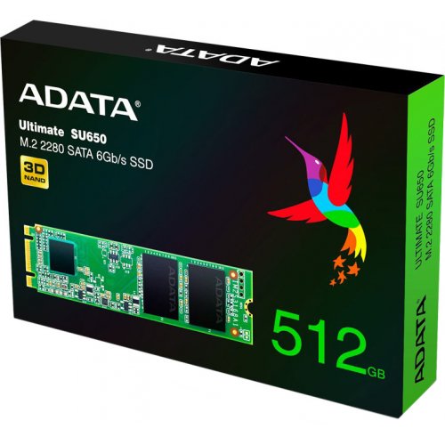 Продати SSD-диск ADATA Ultimate SU650 3D NAND TLC 512GB M.2 (2280 PCI-E) (ASU650NS38-512GT-C) за Trade-In у інтернет-магазині Телемарт - Київ, Дніпро, Україна фото