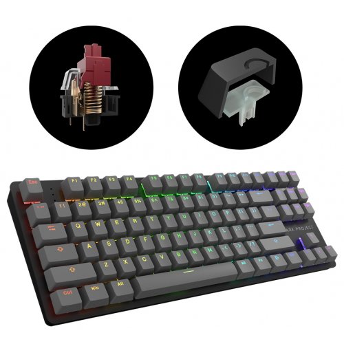 Купить Клавиатура Dark Project KD87A ABS Gateron Red (DPO-KD-87A-006400-GRD_KS-48) Black - цена в Харькове, Киеве, Днепре, Одессе
в интернет-магазине Telemart фото