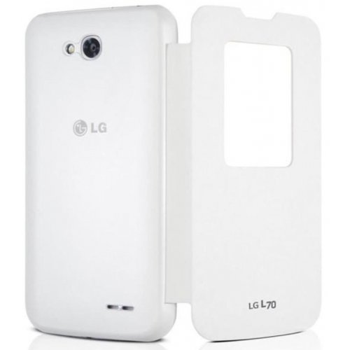Купить Чехол Чехол LG Quick Window для LG L70 D325 Dual Sim (CCF-400) White - цена в Харькове, Киеве, Днепре, Одессе
в интернет-магазине Telemart фото