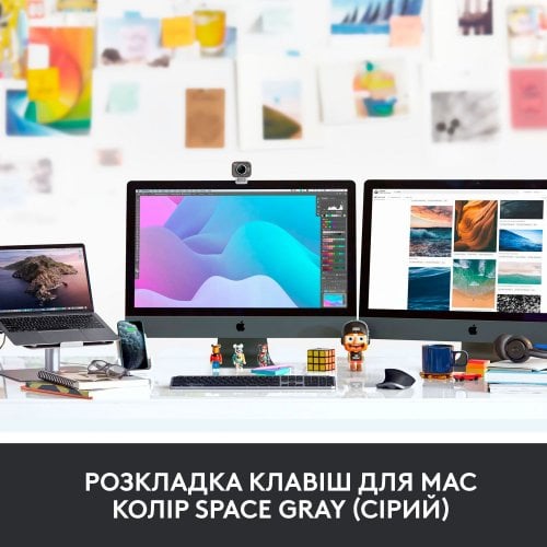 Купити Клавіатура Logitech MX Keys For Mac Wireless Illuminated (920-009558) Space Gray - ціна в Києві, Львові, Вінниці, Хмельницькому, Франківську, Україні | інтернет-магазин TELEMART.UA фото