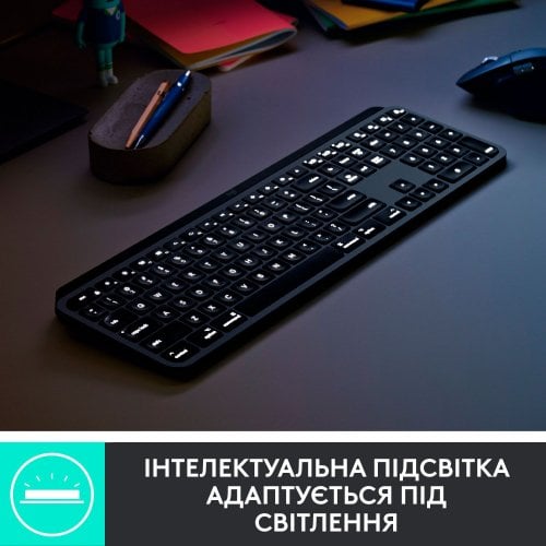 Купити Клавіатура Logitech MX Keys For Mac Wireless Illuminated (920-009558) Space Gray - ціна в Києві, Львові, Вінниці, Хмельницькому, Франківську, Україні | інтернет-магазин TELEMART.UA фото