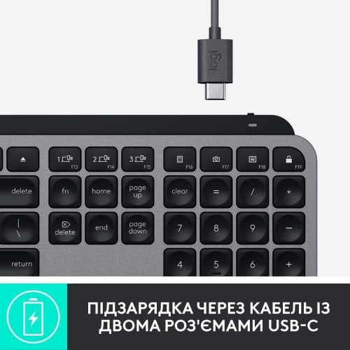 Купити Клавіатура Logitech MX Keys For Mac Wireless Illuminated (920-009558) Space Gray - ціна в Києві, Львові, Вінниці, Хмельницькому, Франківську, Україні | інтернет-магазин TELEMART.UA фото