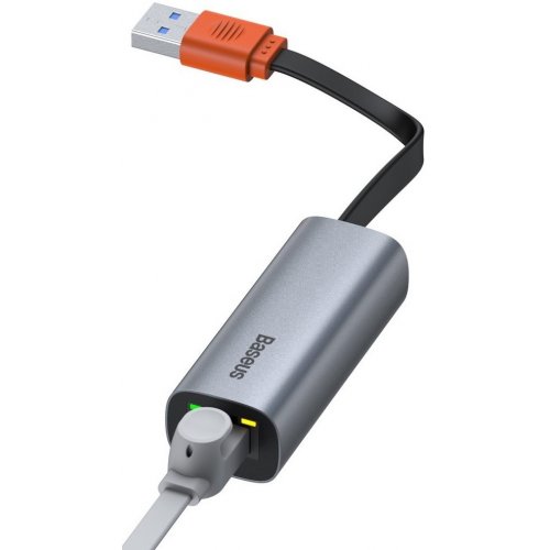 Купить Сетевая карта Baseus Steel Cannon Series USB to LAN Adapter (CAHUB-AD0G) Dark Grey - цена в Харькове, Киеве, Днепре, Одессе
в интернет-магазине Telemart фото