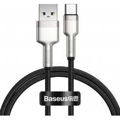 Кабель Baseus Cafule Series Metal Data Cable USB to Type-C 66W 1m (CAKF000101) Black