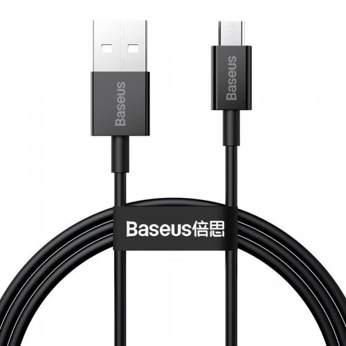 Купити Кабель Baseus Superior Series Fast Charging Data Cable USB to Micro 2A 2m (CAMYS-A01) Black - ціна в Києві, Львові, Вінниці, Хмельницькому, Франківську, Україні | інтернет-магазин TELEMART.UA фото