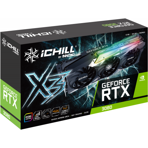 Продать Видеокарта Inno3D GeForce RTX 3080 ICHILL X3 12288MB (C30803-126XX-1810VA37H) LHR по Trade-In интернет-магазине Телемарт - Киев, Днепр, Украина фото
