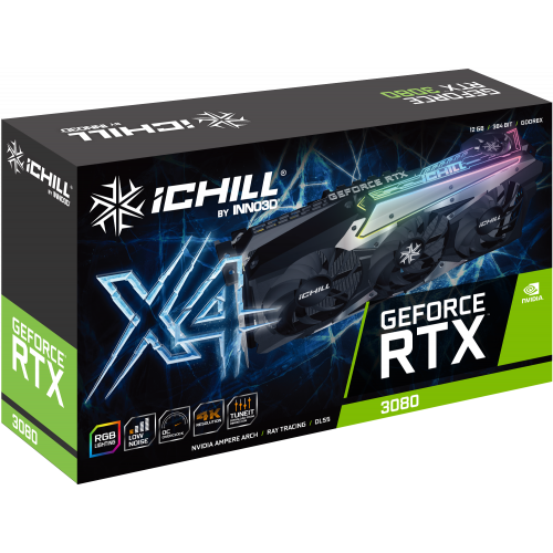 Продати Відеокарта Inno3D GeForce RTX 3080 ICHILL X4 12288MB (C30804-126XX-1810VA36H) LHR за Trade-In у інтернет-магазині Телемарт - Київ, Дніпро, Україна фото