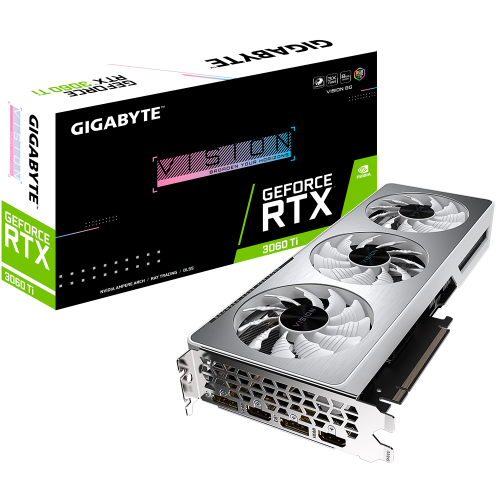 Продать Видеокарта Gigabyte GeForce RTX 3060 Ti VISION 8192MB (GV-N306TVISION-8GD) LHR по Trade-In интернет-магазине Телемарт - Киев, Днепр, Украина фото