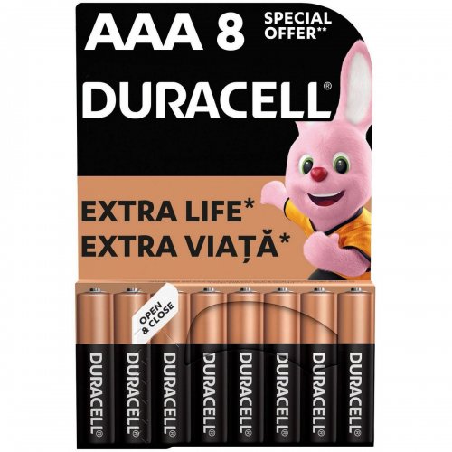 Батарейки Duracell ААА (LR03) MN2400 8 шт. (5005969) купити в Україні: Київ, Львів, Хмельницький, Тернопіль, Івано-Франківськ | Низька ціна, відгуки, характеристики від TELEMART фото
