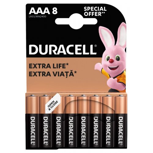 Батарейки Duracell ААА (LR03) MN2400 8 шт. (5005969) купити в Україні: Київ, Львів, Хмельницький, Тернопіль, Івано-Франківськ | Низька ціна, відгуки, характеристики від TELEMART фото