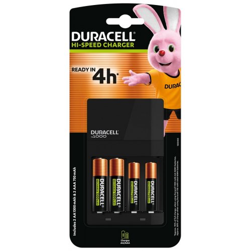 Мережевий зарядний пристрій Duracell CEF 14 + 2AA1300 + 2AAА750 (5007497) Black купити в Україні: Київ, Львів, Хмельницький, Тернопіль, Івано-Франківськ | Низька ціна, відгуки, характеристики від TELEMART фото