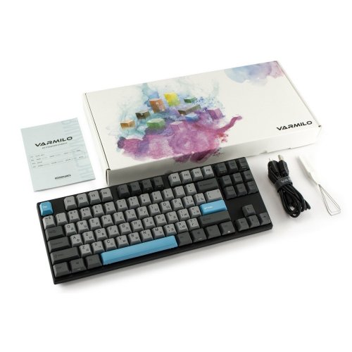 Купить Клавиатура Varmilo MA87M V2 Moonlight EC Ivy V2 (A33A023B1A3A06A007) Grey/Blue - цена в Харькове, Киеве, Днепре, Одессе
в интернет-магазине Telemart фото