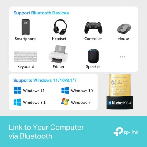 Bluetooth адаптер TP-LINK UB500 купить в Украине: Киев, Днепр, Харьков, Одесса  | Низкая цена, отзывы, характеристики от TELEMART фото