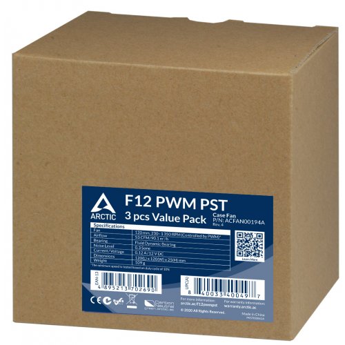 Продать Набор кулеров для корпуса Arctic F12 PWM PST (3-Fan pack) (ACFAN00259A) Black по Trade-In интернет-магазине Телемарт - Киев, Днепр, Украина фото