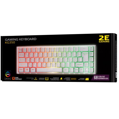 Photo Keyboard 2E Gaming KG350 RGB (2E-KG350UWT) White