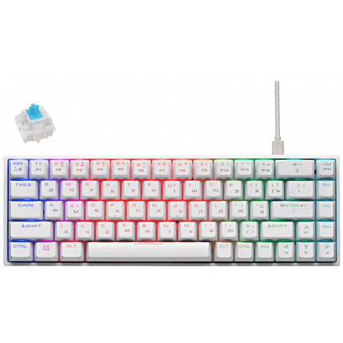 Купити Клавіатура 2E Gaming KG370 RGB Gateron Blue Switch (2E-KG370UWT-BL) White - ціна в Києві, Львові, Вінниці, Хмельницькому, Франківську, Україні | інтернет-магазин TELEMART.UA фото