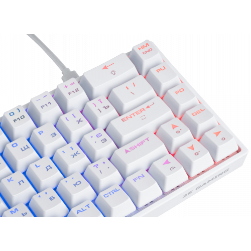 Купити Клавіатура 2E Gaming KG370 RGB Gateron Blue Switch (2E-KG370UWT-BL) White - ціна в Києві, Львові, Вінниці, Хмельницькому, Франківську, Україні | інтернет-магазин TELEMART.UA фото